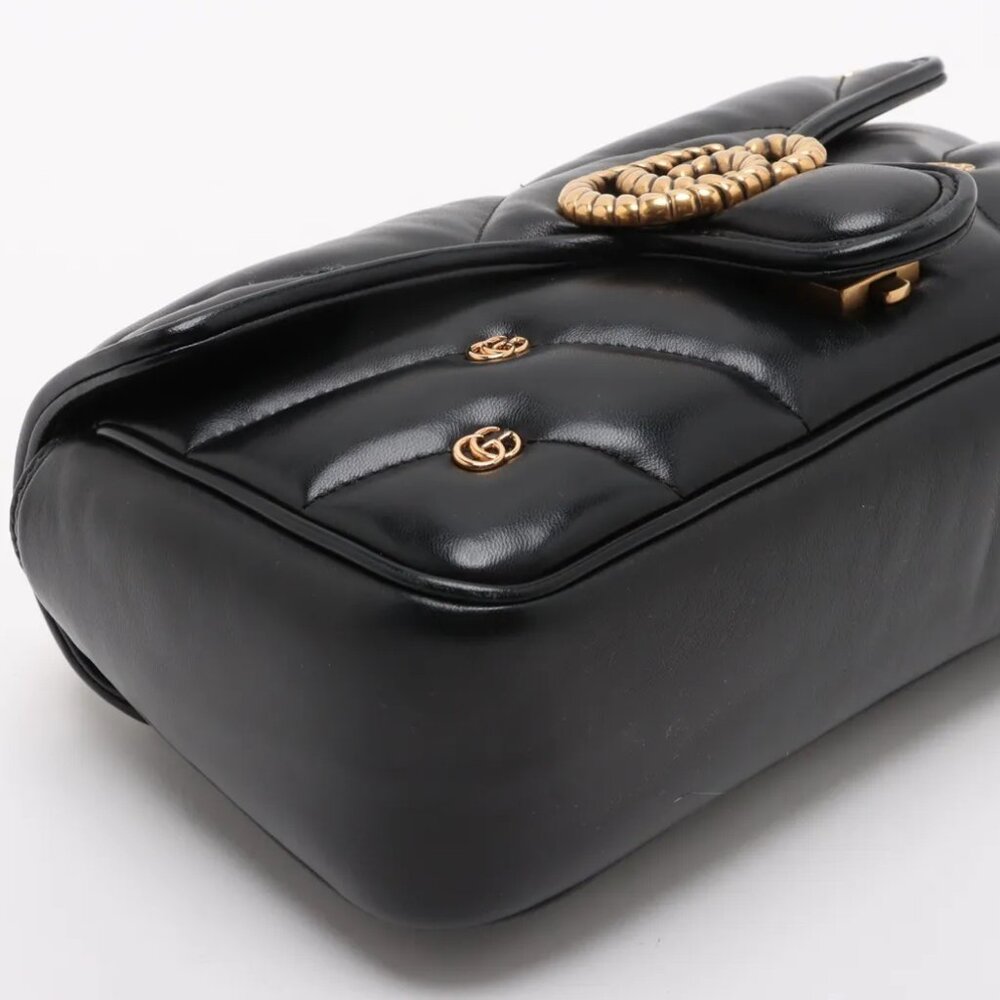 Gucci GG Marmont Leather Chain Shoulder Bag Black 443497 2-way - COA included - Picture 4 of 11